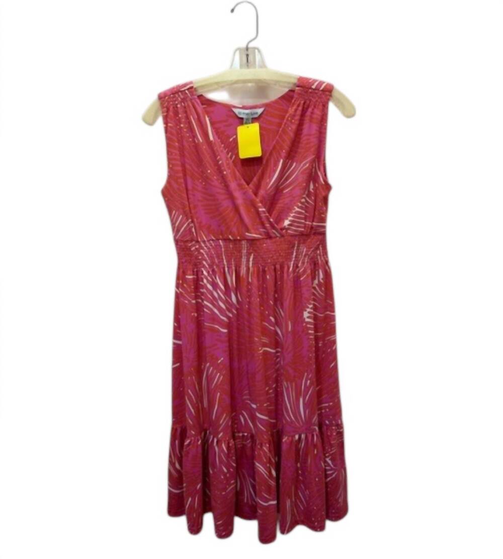NEW LA MER LUXE women's eva mini dress in punch print